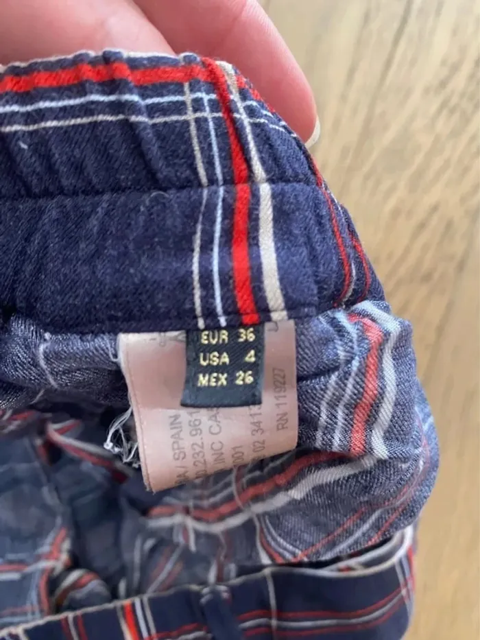 Pantalon fin bleu marine à carreaux Massimo Dutti taille 36 - photo numéro 6
