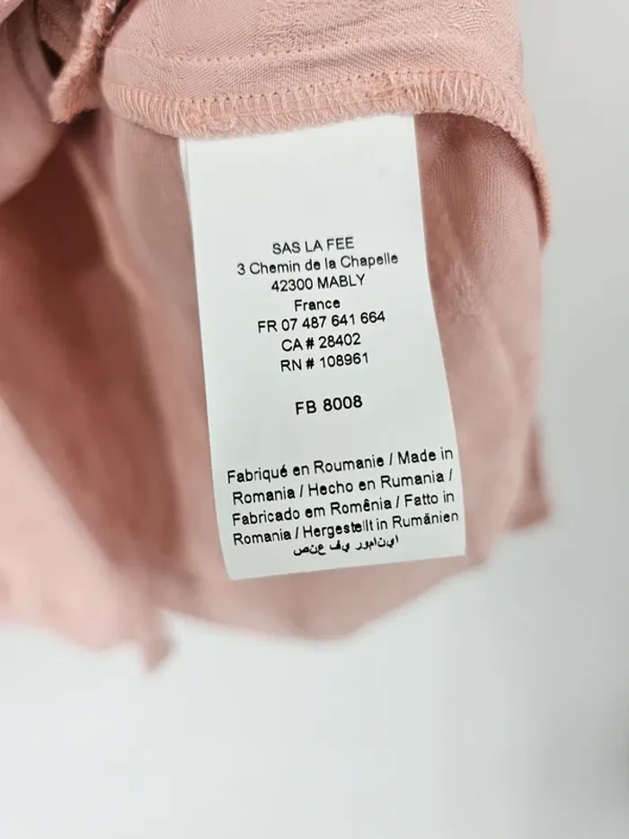 Veste blazer La Fée Maraboutée – Taille 38 – Coloris rose poudré - défaut tâche - photo numéro 8