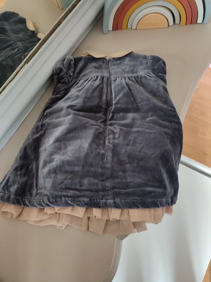 Robe velours grise et dorée 3 mois Kimbaloo - photo numéro 4