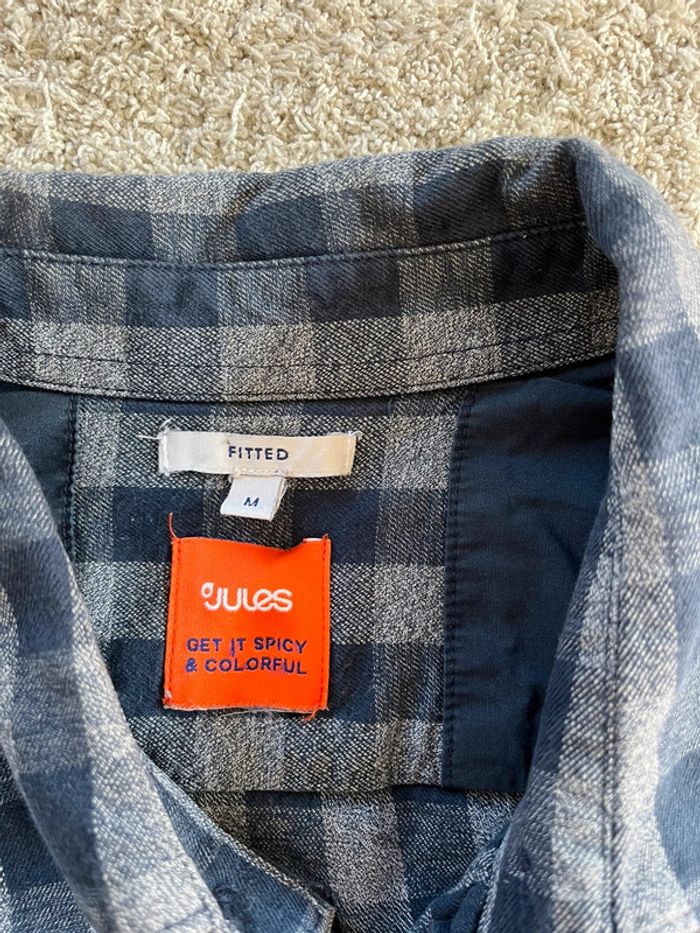 Chemise manches longues bleu à carreaux Jules taille M - photo numéro 8
