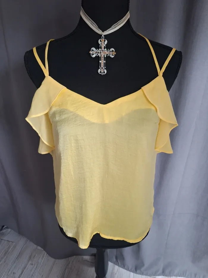 Top/débardeur jaune satin