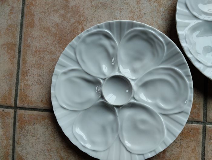 lot de 6 assiettes à huitres pillivuyt France - photo numéro 3
