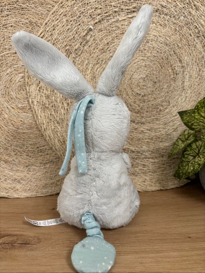 Doudou lapin gris étoile bleu musical kaloo - photo numéro 4