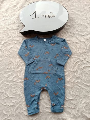 Pyjama combinaison sans pied été léger coton Garçon 1 mois Renard sapin Zeeman