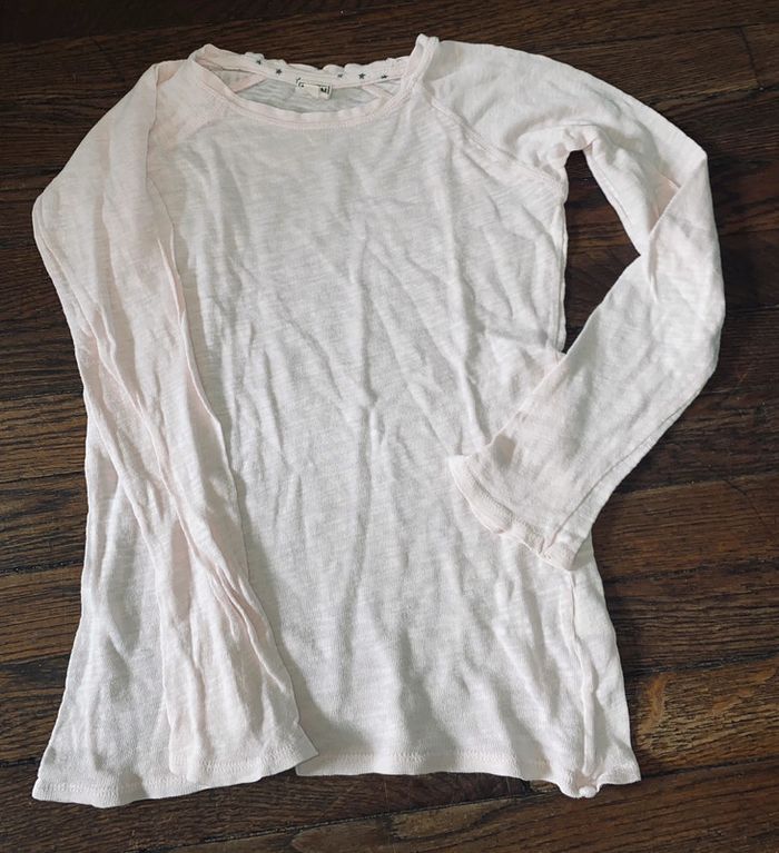 T-shirt lin rose bonton