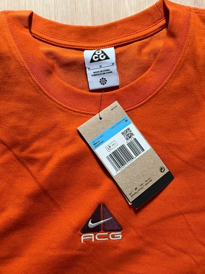 T-shirt Manches Longues Orange Nike ACG M - photo numéro 2