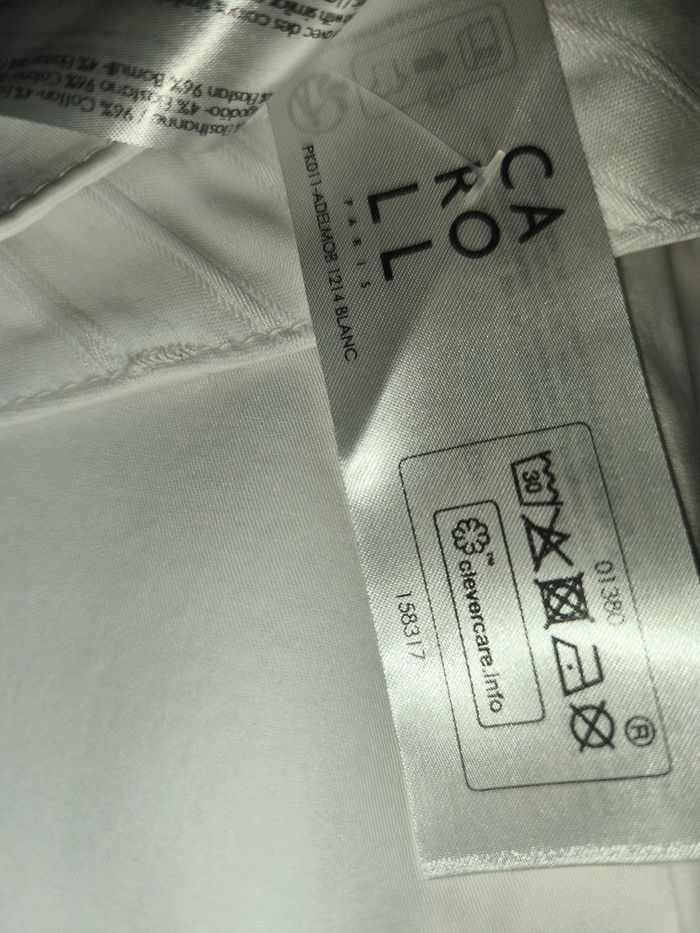 Pantalon droit blanc ourlets Caroll 36 Neuf - photo numéro 6
