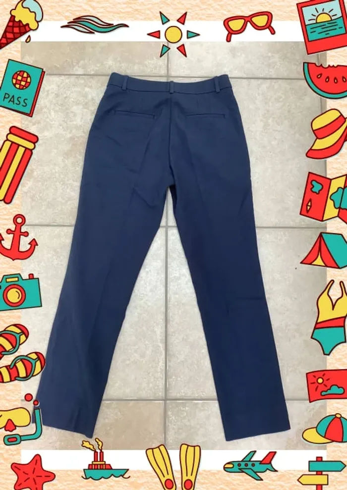 Pantalon ajusté tailleur marine Camaïeu S 36 - photo numéro 3