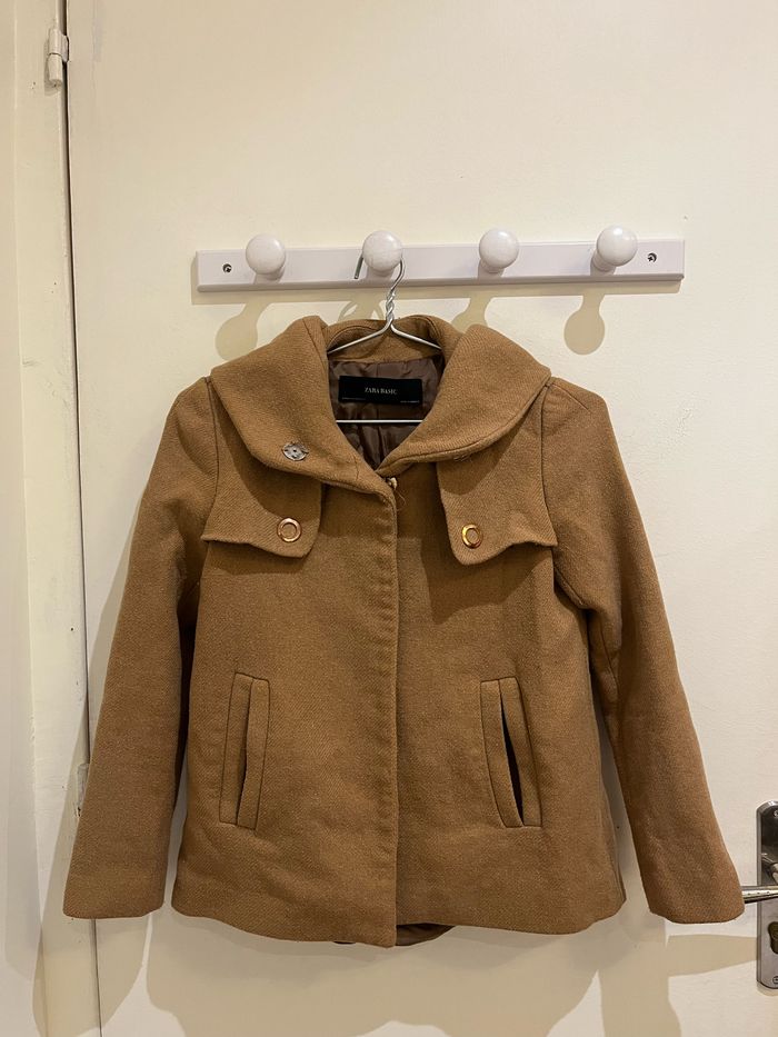 Veste manteau camel zara basic taille XS/34