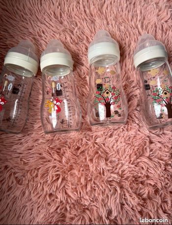 Lost de 4 biberons mam en verre 