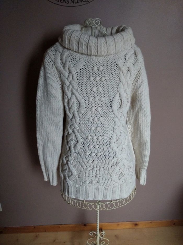 Pull col roulé camaïeu