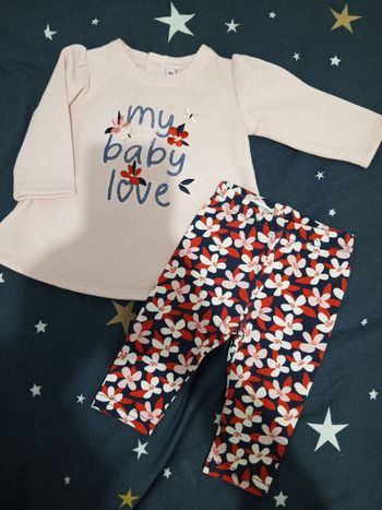 Ensemble a fleurs "my baby love" _ 3 mois