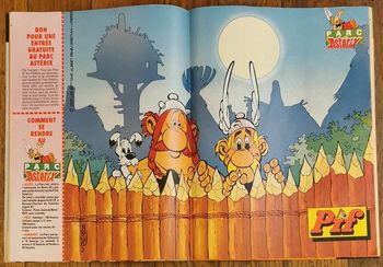 Ancien pif gadget spécial Asterix N°1095 poster parc asterix 1990 vintage