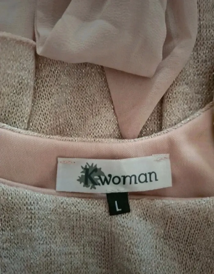 Pull beige rosé pailleté Kiabi Taille L Neuf - photo numéro 5