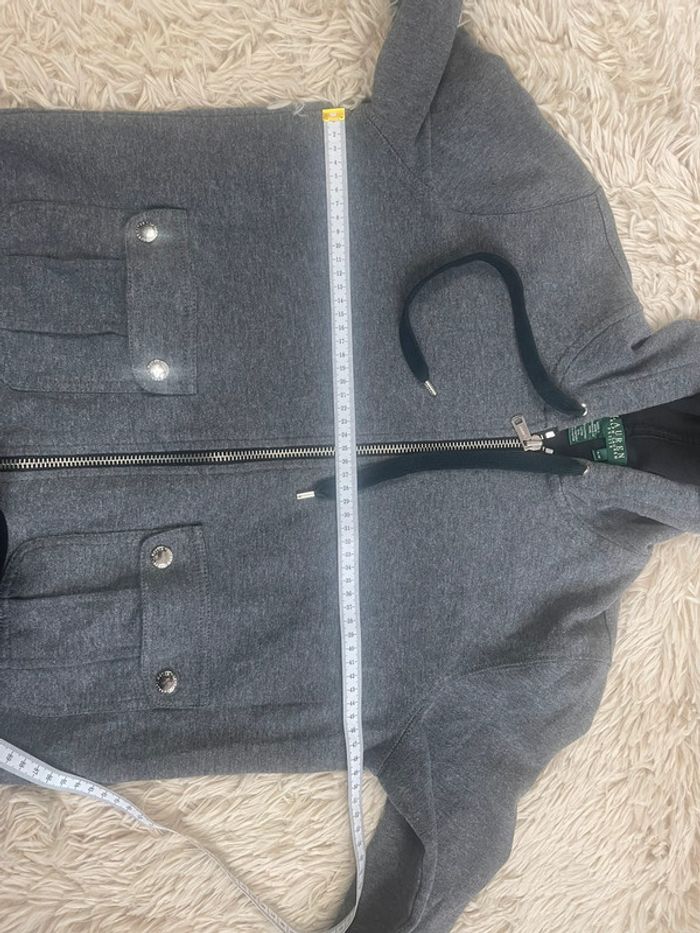 Veste capuche zip femme ralph lauren taille M gris - photo numéro 9