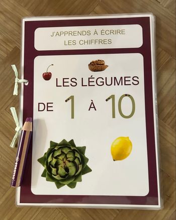 Cahier effaçable enfant - Apprendre les chiffres avec les fruits et légumes 🥕 ( 3-6 ans)