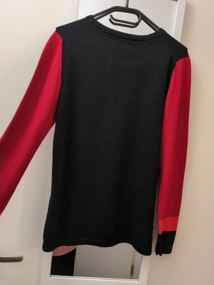 Pull coton vintage rouge et noir Christine Laure 3 - photo numéro 6