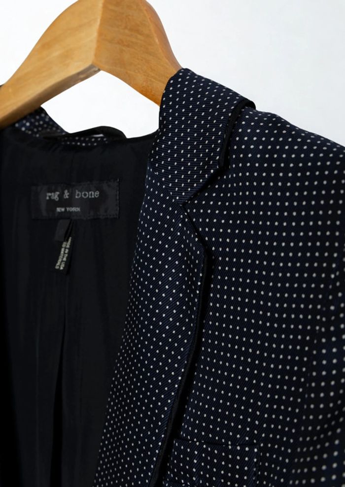 Veste blazer motif pois Blazer jacket polka dots 100% soie silk Rag & Bone Size XS - photo numéro 10