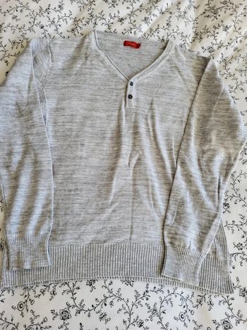 Pull fin Tissaia gris 14 ans col V