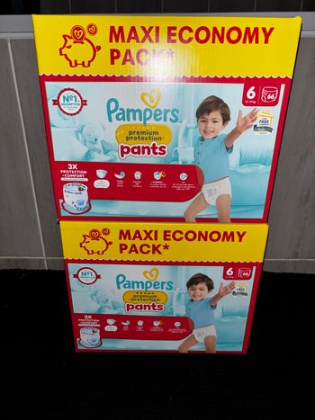 Lot de 2 Maxi Pack de 66 Couches Pampers Protection Premium Pants Neuf Dans L’emballage Taille:  6