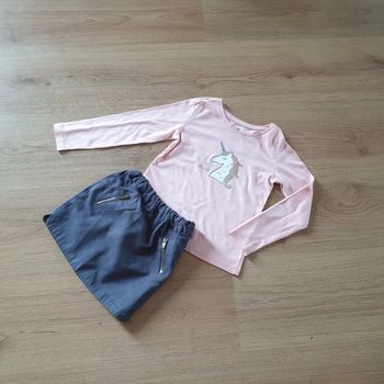 🩷 Ensemble tee-shirt MM et jupe 4 ans Kiabi #emyfleury_4ansfille