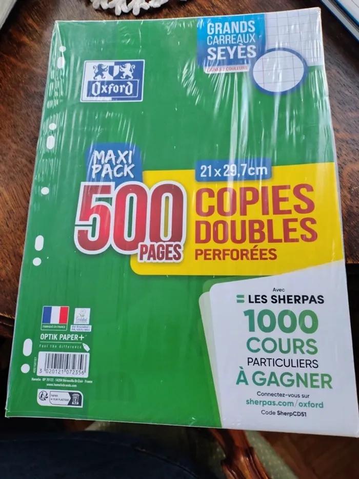 500 copies doubles perforées maxi pack oxford