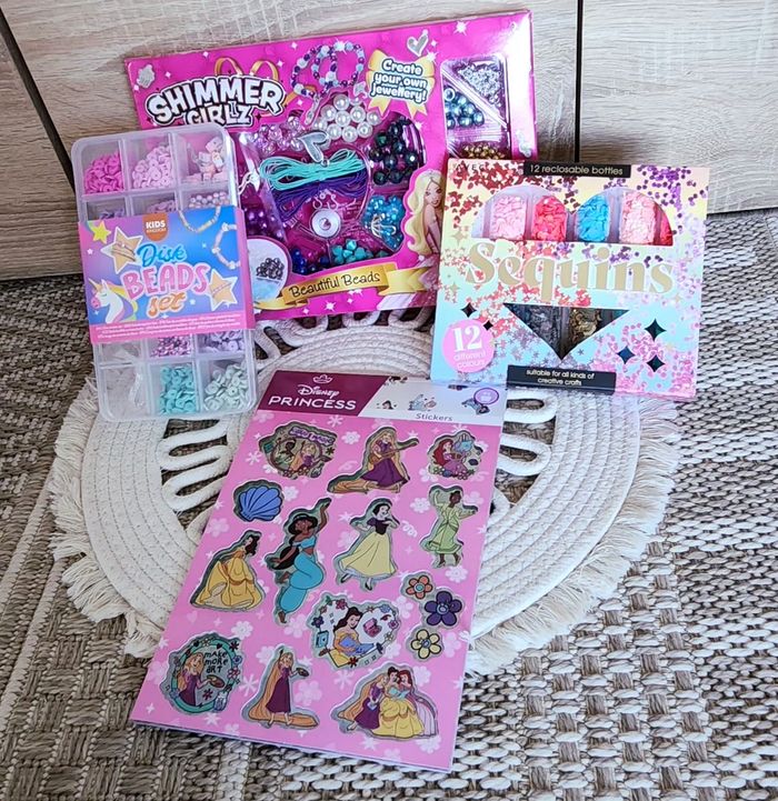 Lot Perles Stickers Princesses Disney