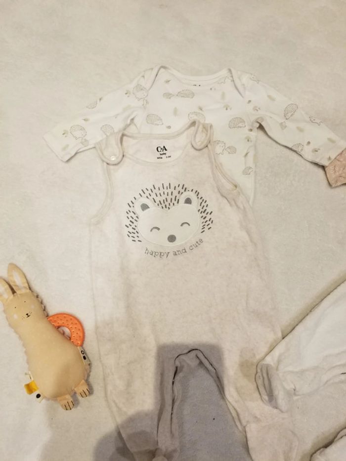 Lot de 2 pyjamas assortis renard herisson - photo numéro 2