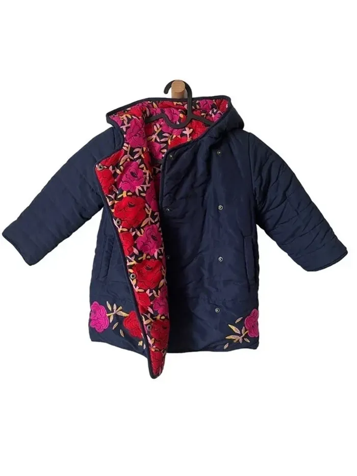 Parka réversible, motif fleuri - DPAM 4 ans (104cm)