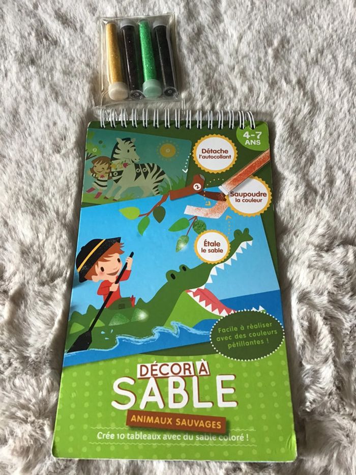 Livre décor sable animaux sauvage crée 10 tableaux avec du sable coloré (0623) - photo numéro 2