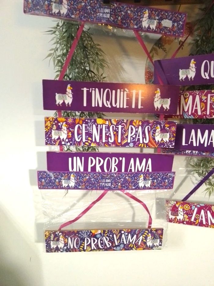 lot de plaques de décoration thème lama humoristique ( vente unité possible voir annonce) - photo numéro 2