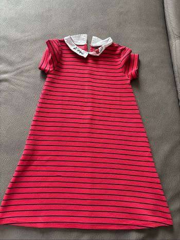 Robe à col Claudine rouge