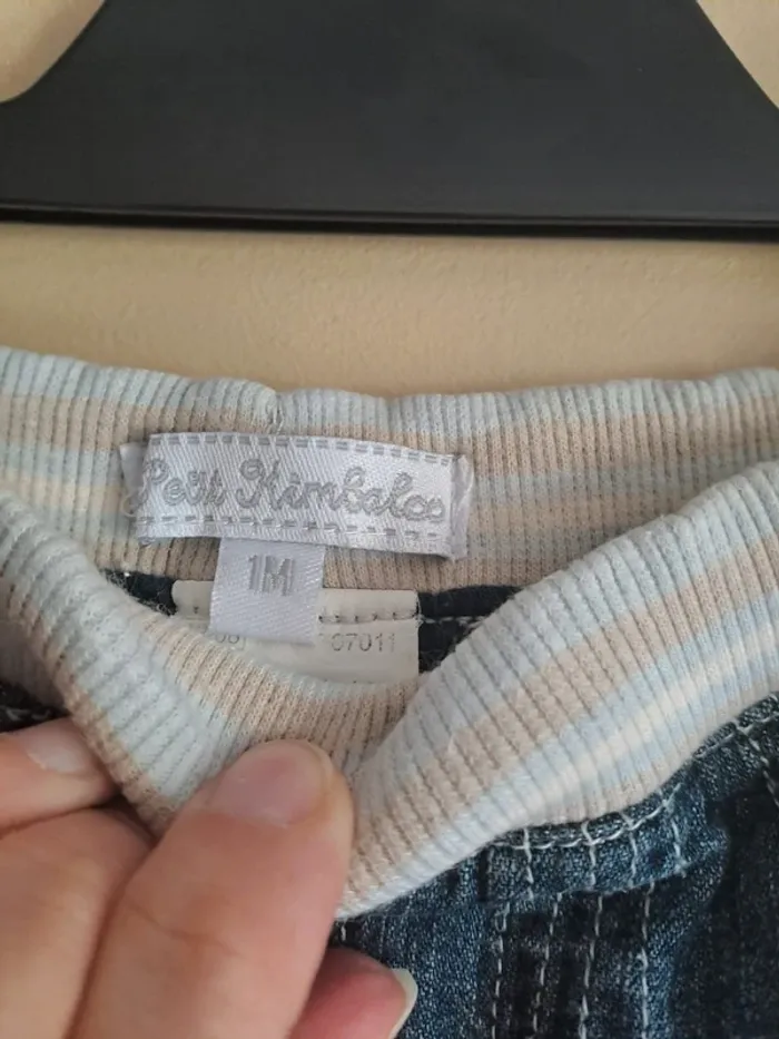 Pantalon jean bébé 1 mois doublé petit kimbaloo comme neuf - photo numéro 6