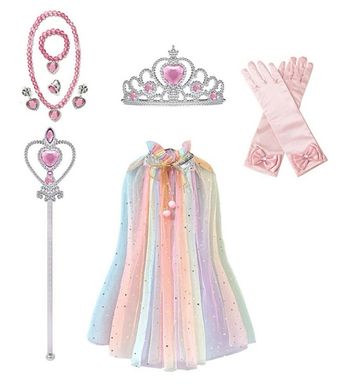 Lot d’accessoires princesse multicolores + cape Taille 3-6ans