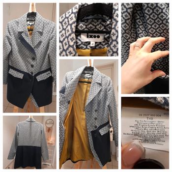 Manteau style blazer en laine Ixoo taille 40