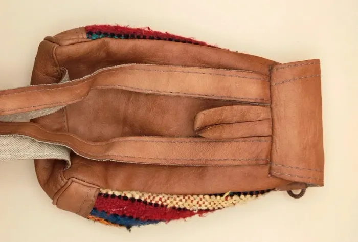 Sac à dos cuir avec motifs toile colorés - photo numéro 6