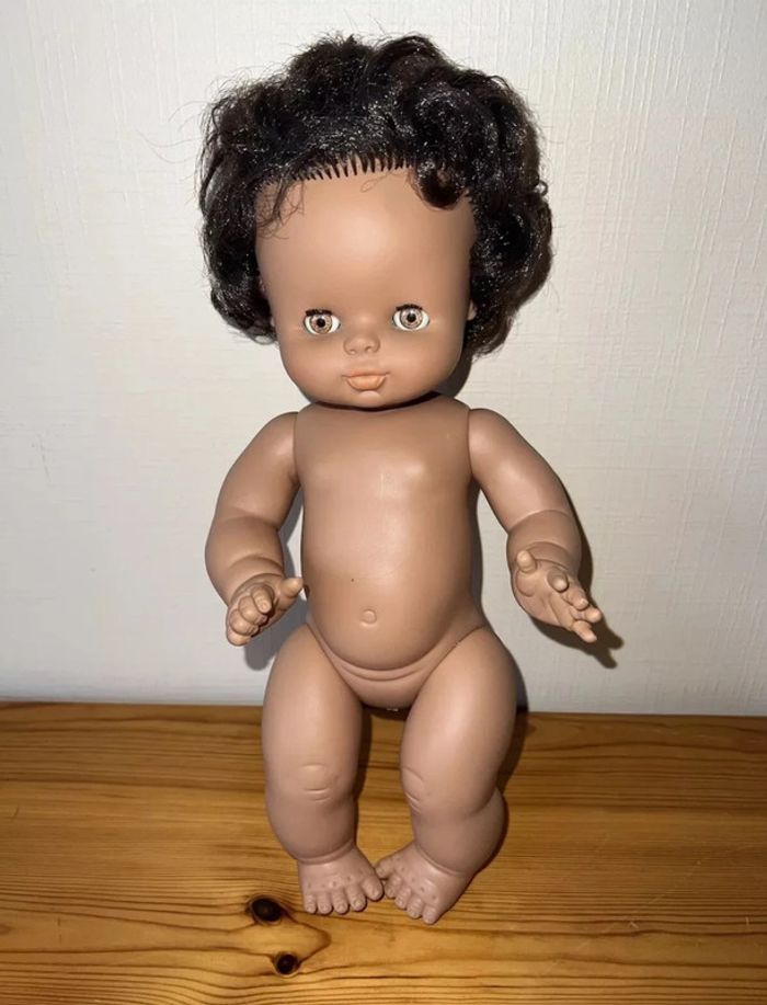 Poupée poupon noir, Métisse famosa- Ancienne Poupée Yeux Dormeurs - photo numéro 5