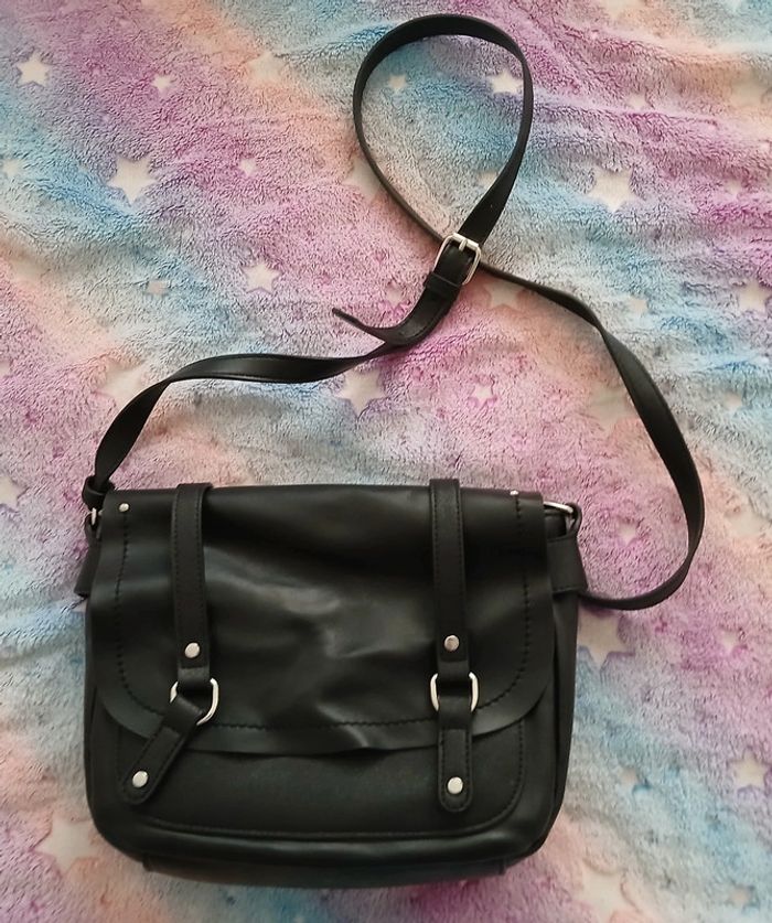 Sac à main bandoulière noir MOA