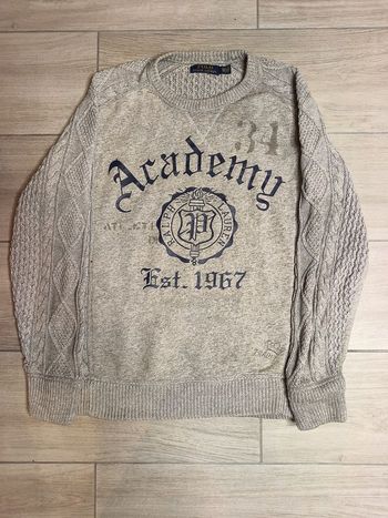 Pull Polo Ralph Lauren Academy - Maille Torsadée - Gris Chiné - Taille XS
