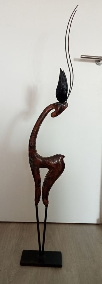Sculpture gazelle / antilope métallique