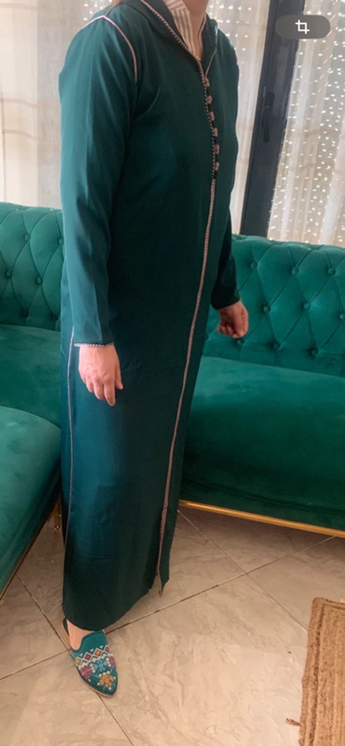 Djellaba Jelaba brodé vert neuf - photo numéro 2