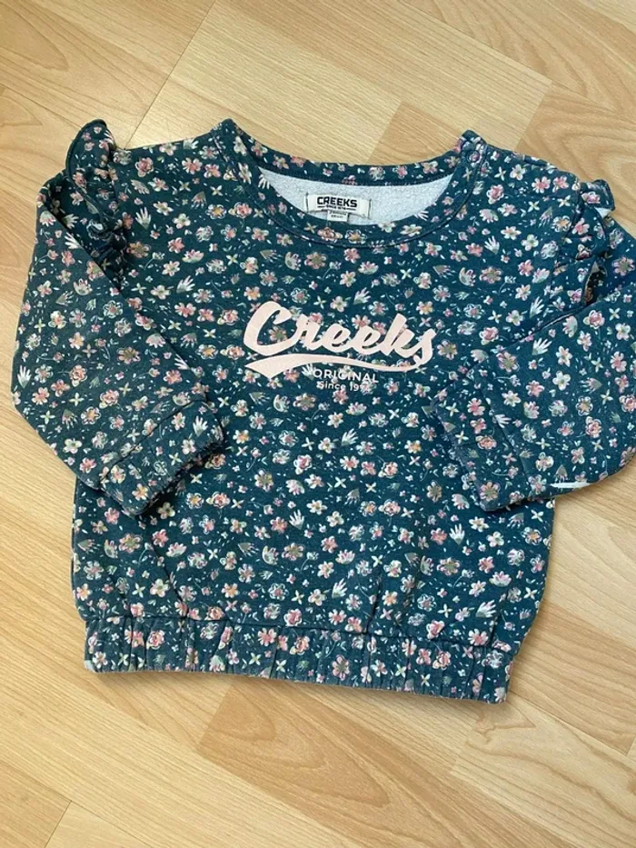 Pull col rond fleuries 24mois Creeks