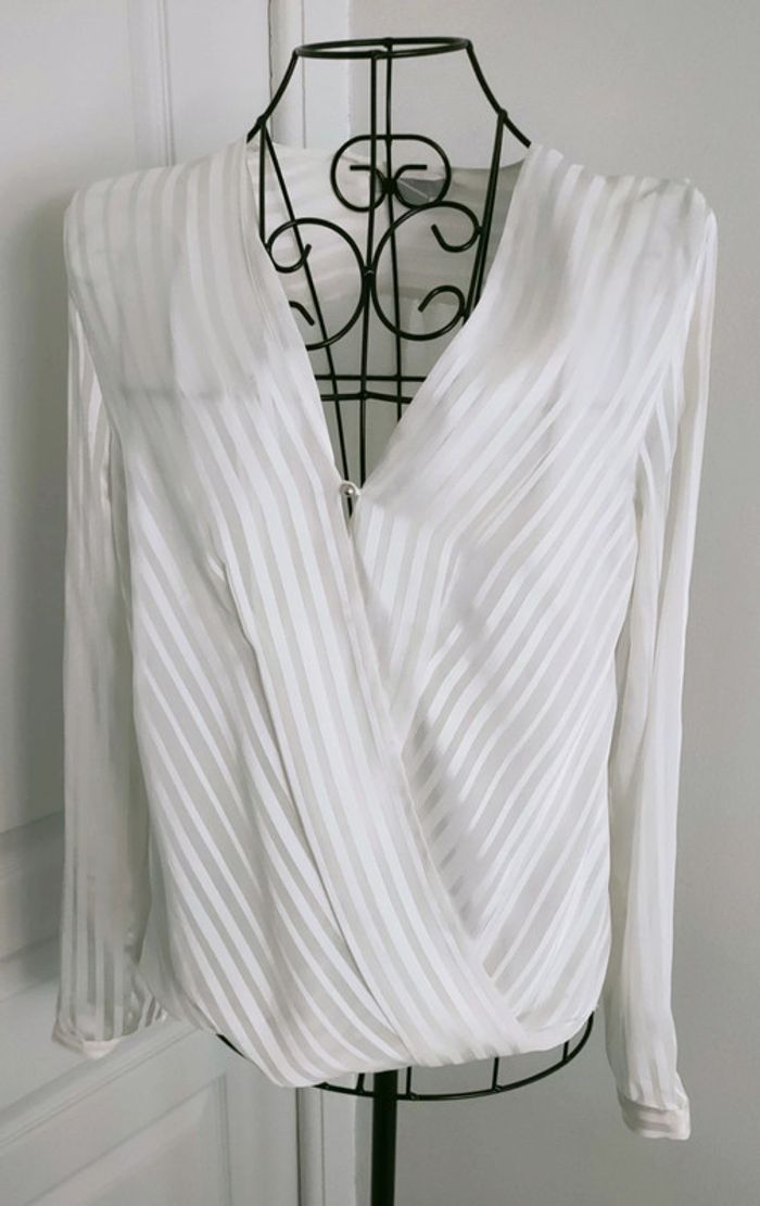 Blouse cache coeur chemisier rayures