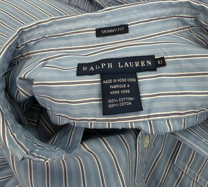 Chemise Ralph Lauren femme lignée bleue taille M parfait état - photo numéro 6