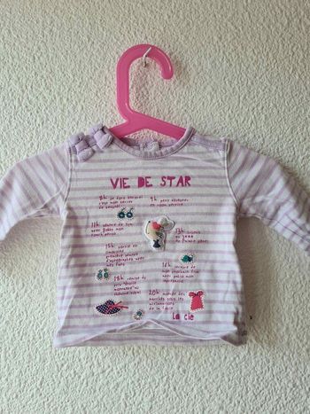 tee-shirt blanc et violet la compagnie des petits