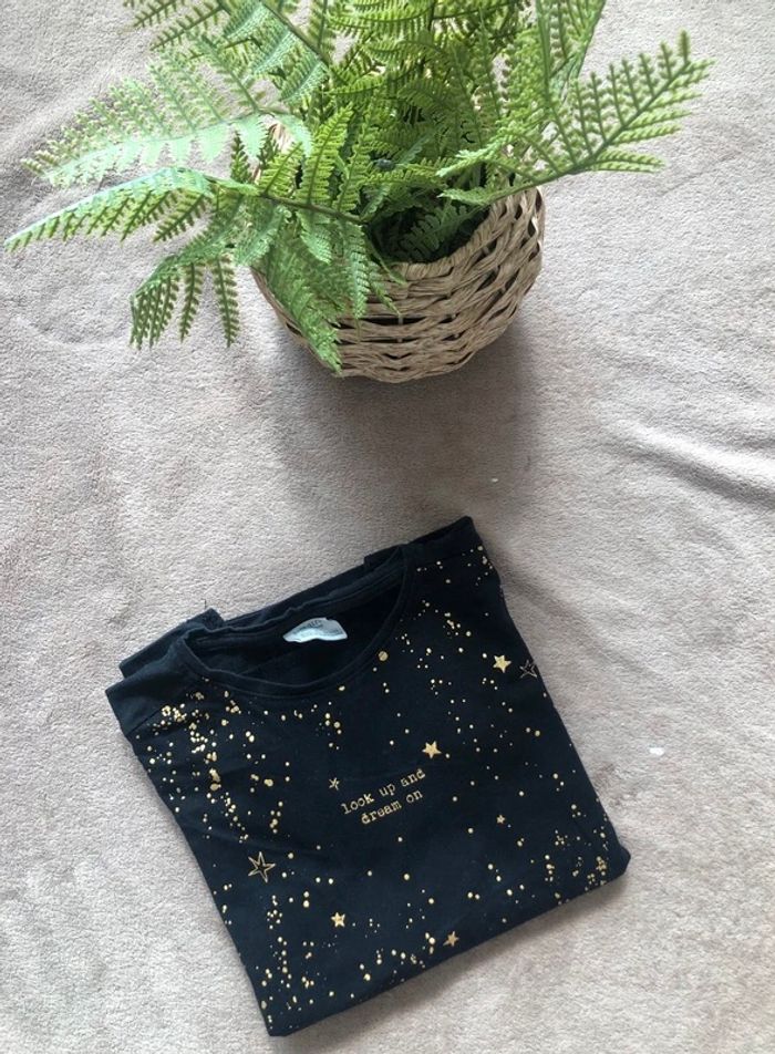 Tee-shirt noir et or Zara - photo numéro 2