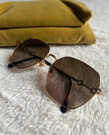 Lunettes de soleil Gucci carrées avec verres dégradés marron