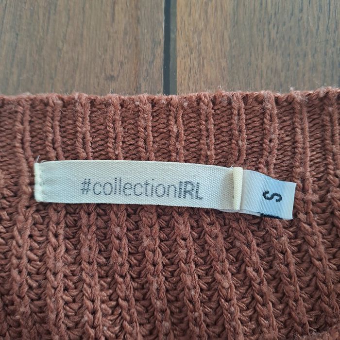Pull rayé marron noir blanc - photo numéro 3