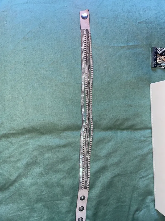 Bracelet double tour gris - photo numéro 3
