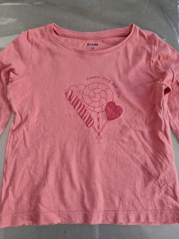 Tee shirt fille rose